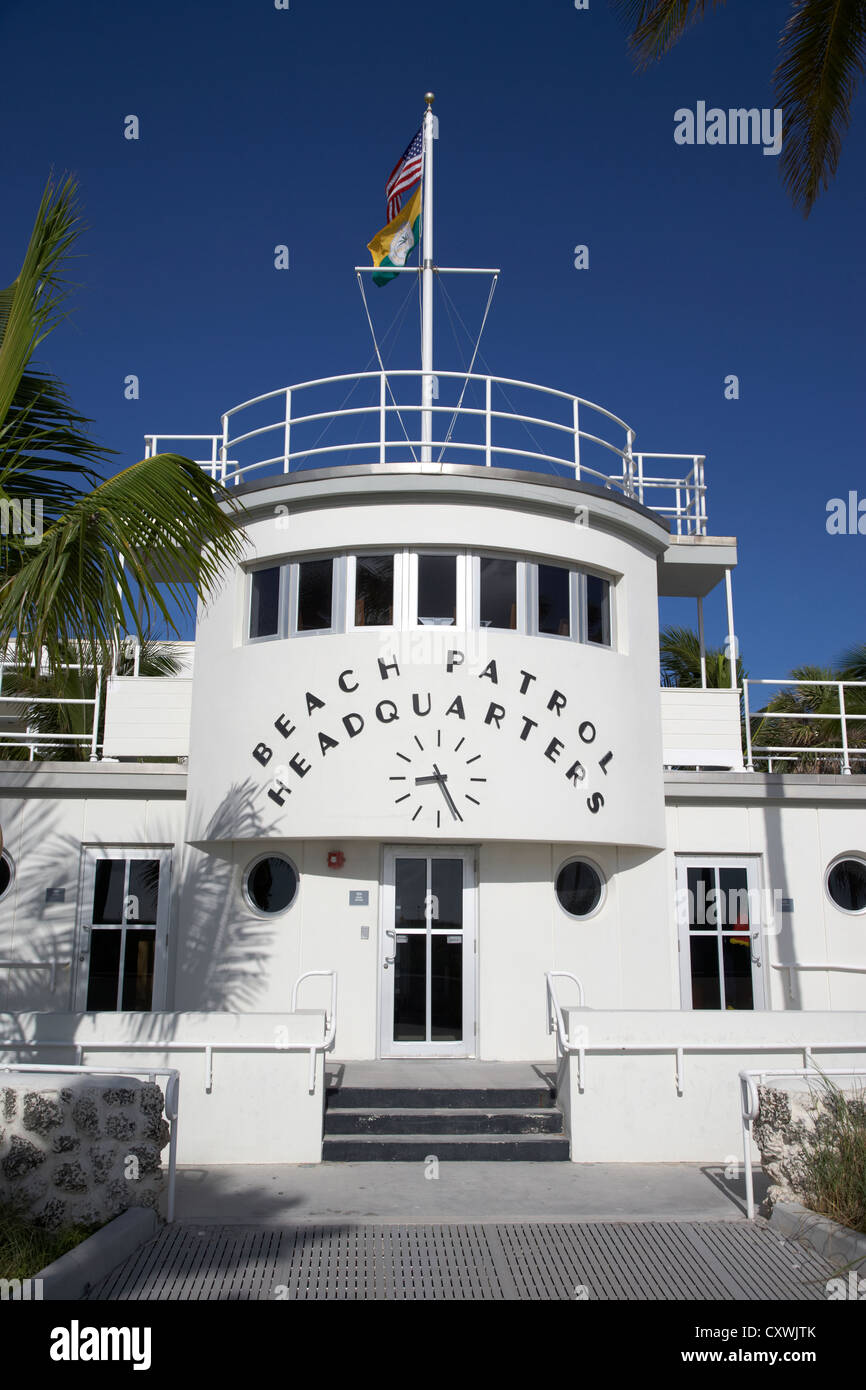 Beach Patrol Hauptquartier im Art-Deco-Viertel von Miami south beach Florida usa Stockfoto