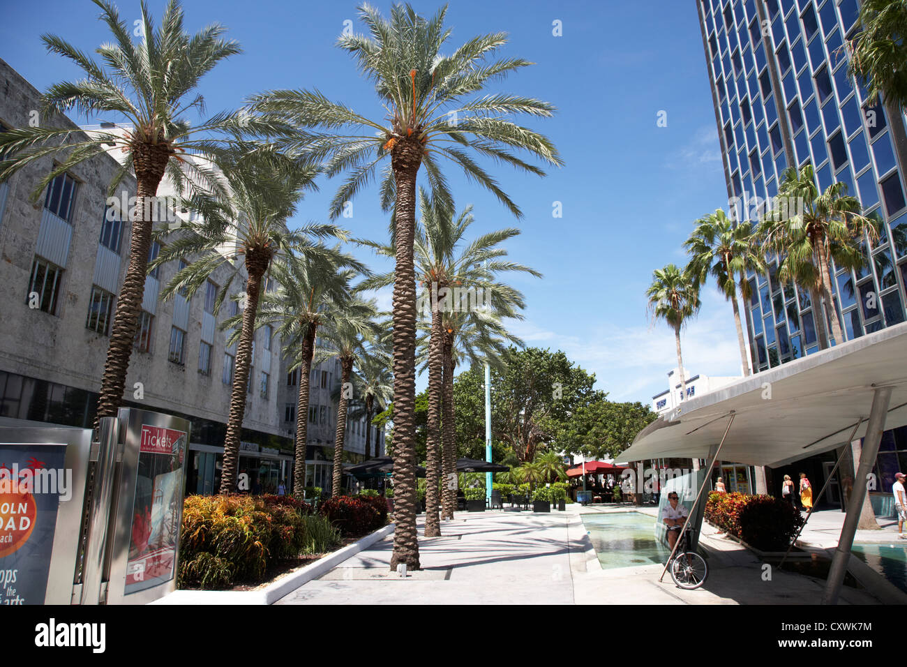 Lincoln Road street Einkaufsviertel South Beach Miami south beach Florida Usa Stockfoto