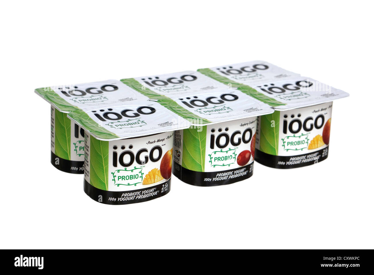 Iogo, Joghurt-Container Stockfoto