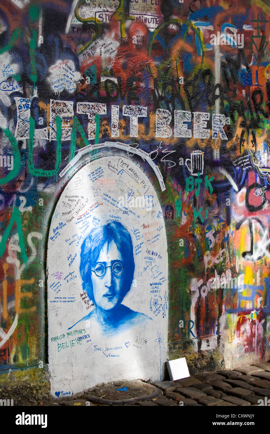 John-Lennon-Mauer in Prag Tschechische Republik Stockfoto