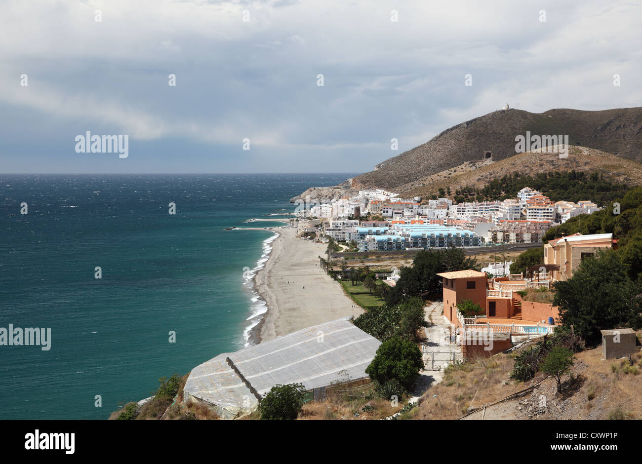 Mittelmeer-Küste in Castell de Ferro, Andalusien Spanien Stockfoto