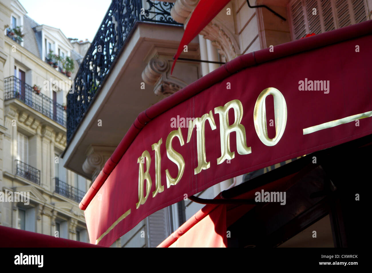 Bistro Zeichen in Frankreich Stockfoto