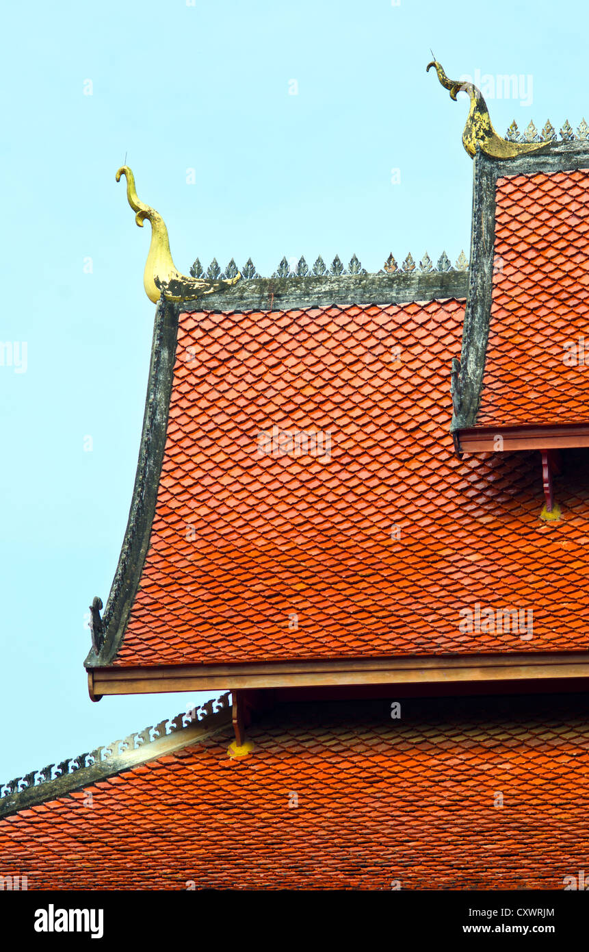 Tempel Dachdetails, Wat Doi Suthep, Chiang Mai, Thailand, Asien Stockfoto