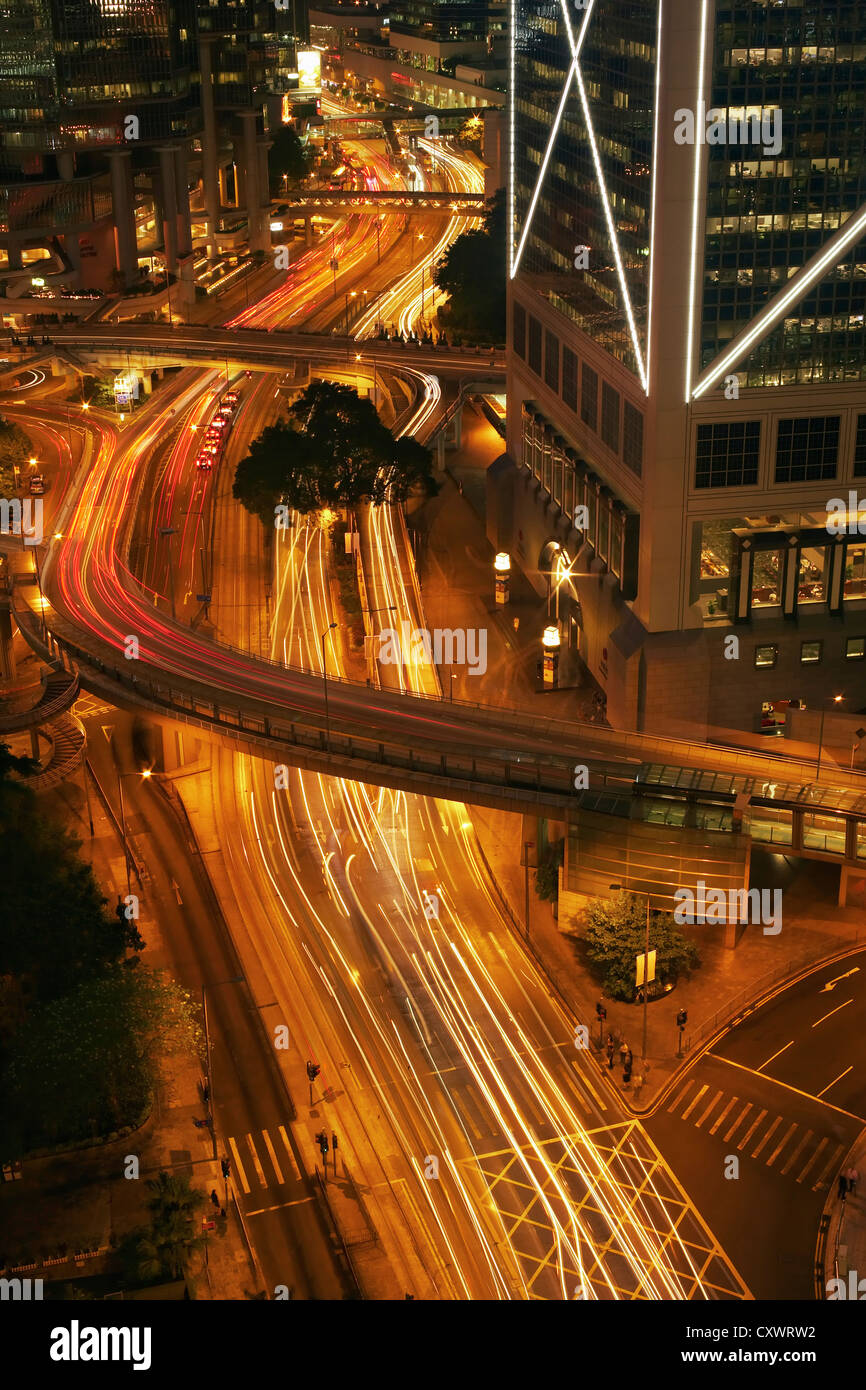 Time-Zeitraffer-Ansicht der Stadtverkehr Stockfoto