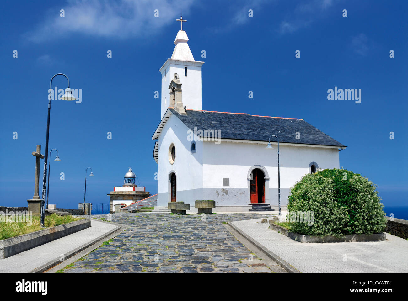 Spanien, Asturien: Kapelle Santuario De La Virgen De La Atalaya in Luarca Stockfoto