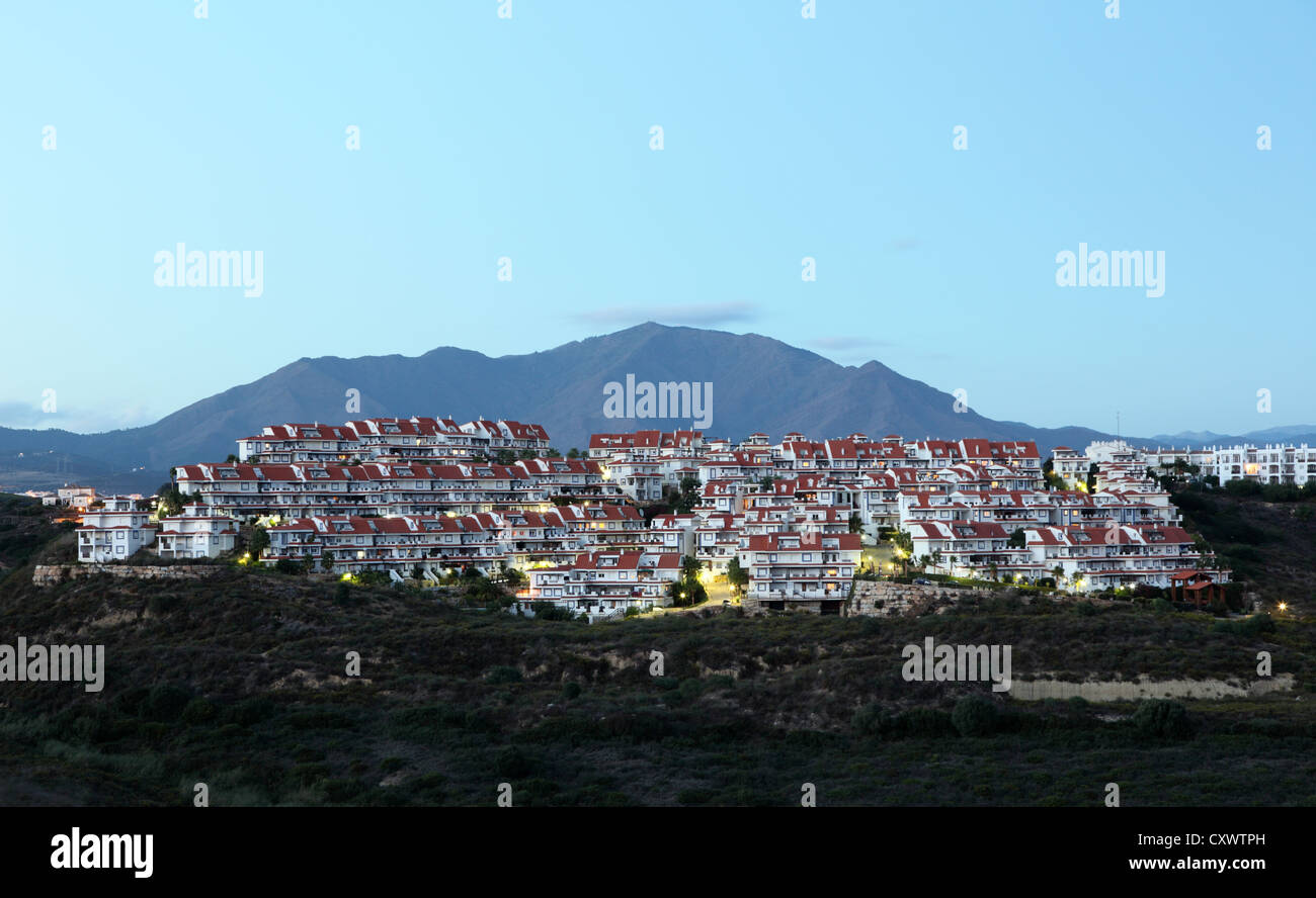 Wohnhäuser an der Costa Del Sol in Andalusien, Südspanien Stockfoto