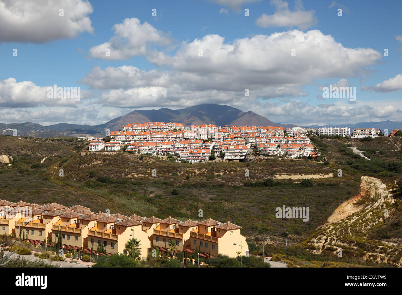 Wohnhäuser an der Costa Del Sol, Andalusien Spanien Stockfoto