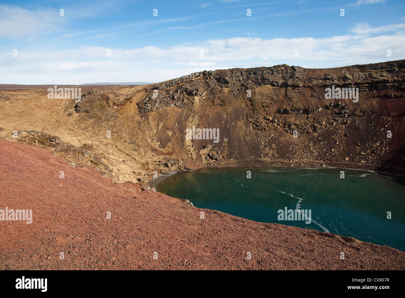 Kerio Vulkankrater, Island Stockfoto