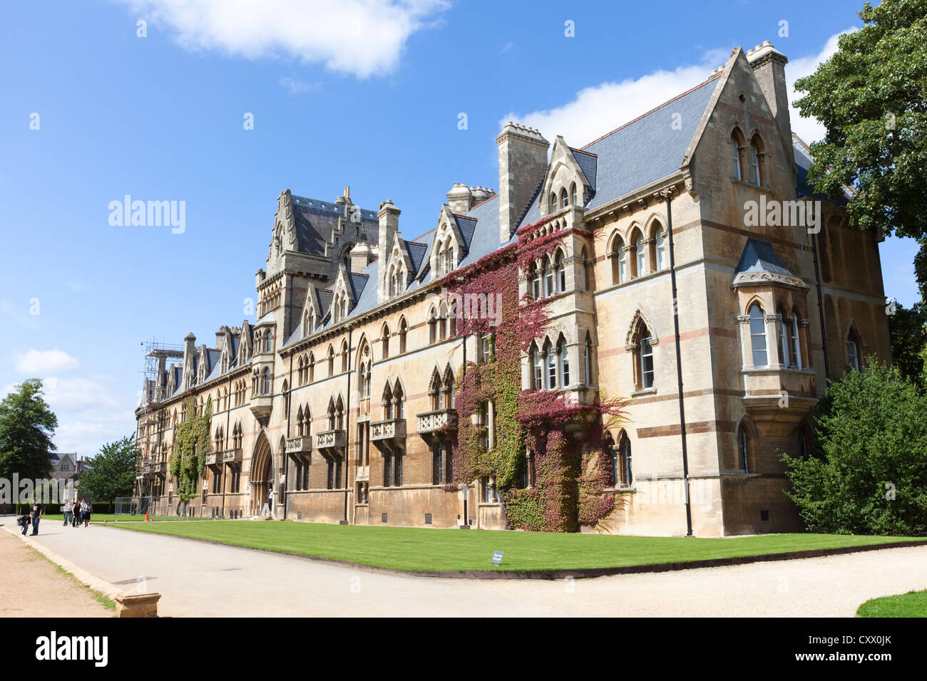 Wiese Gebäude des Christ Church College, Universität Oxford, Großbritannien Stockfoto