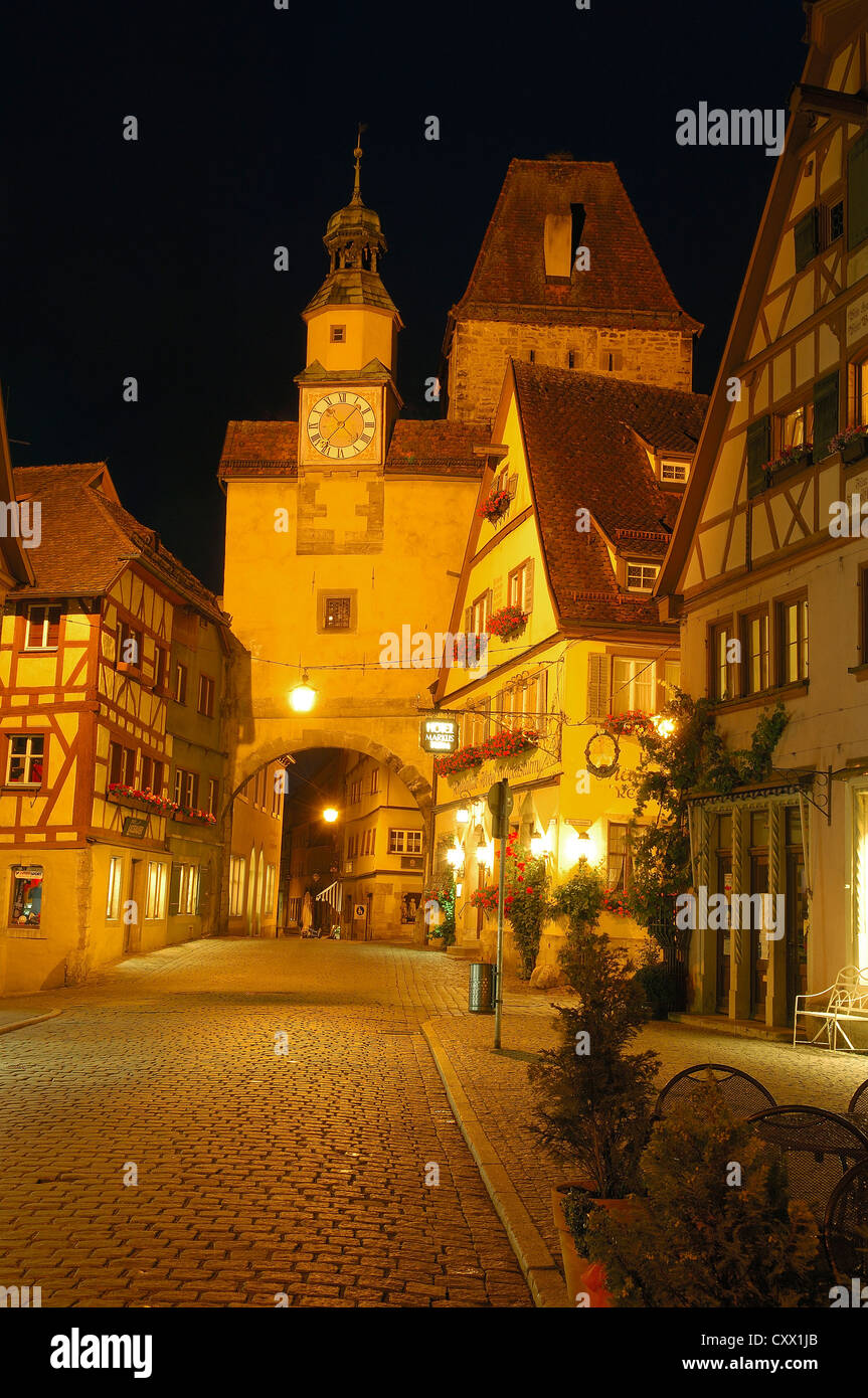 Rothenburg Ob der Tauber, Markus Turm, romantische Straße, Romantische Strasse, Franken, Bayern, Deutschland, Europa Stockfoto