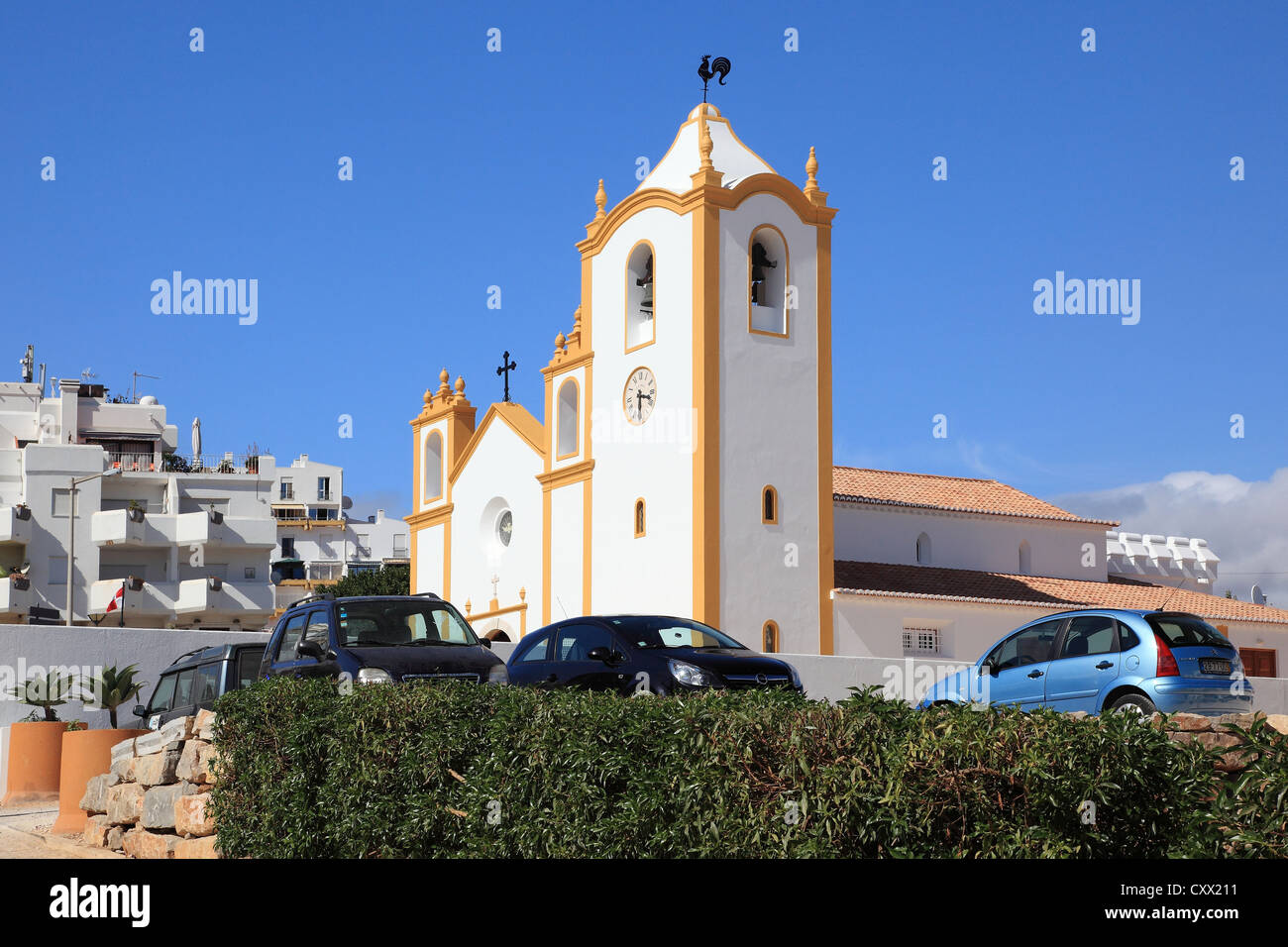 Nossa Senhora da Luz Kirche, Praia da Luz, Algarve, Portugal Stockfoto