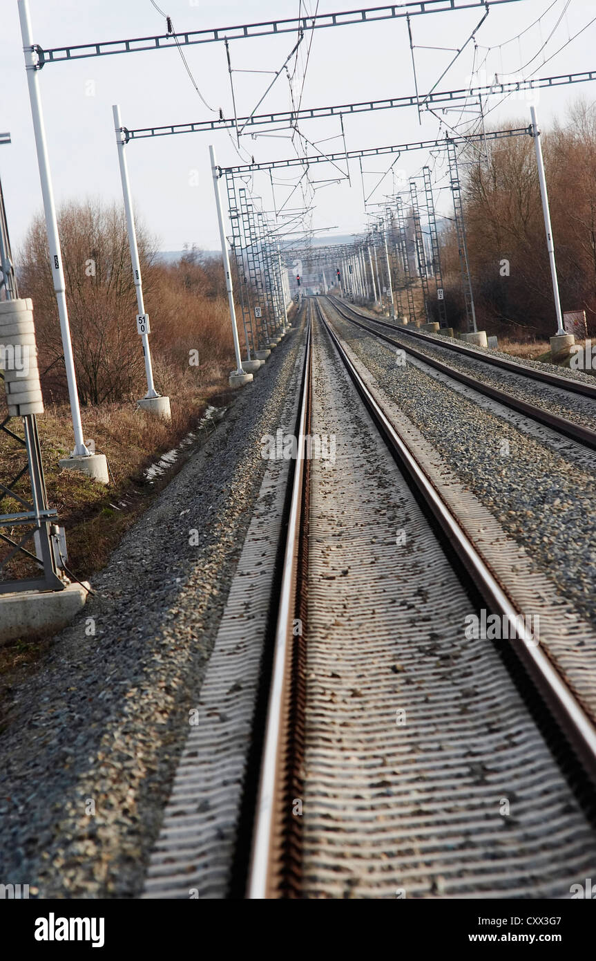 Schienen - Linie - Transport Stockfoto