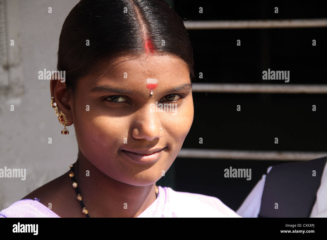 Indische Frau Gesicht Stockfoto