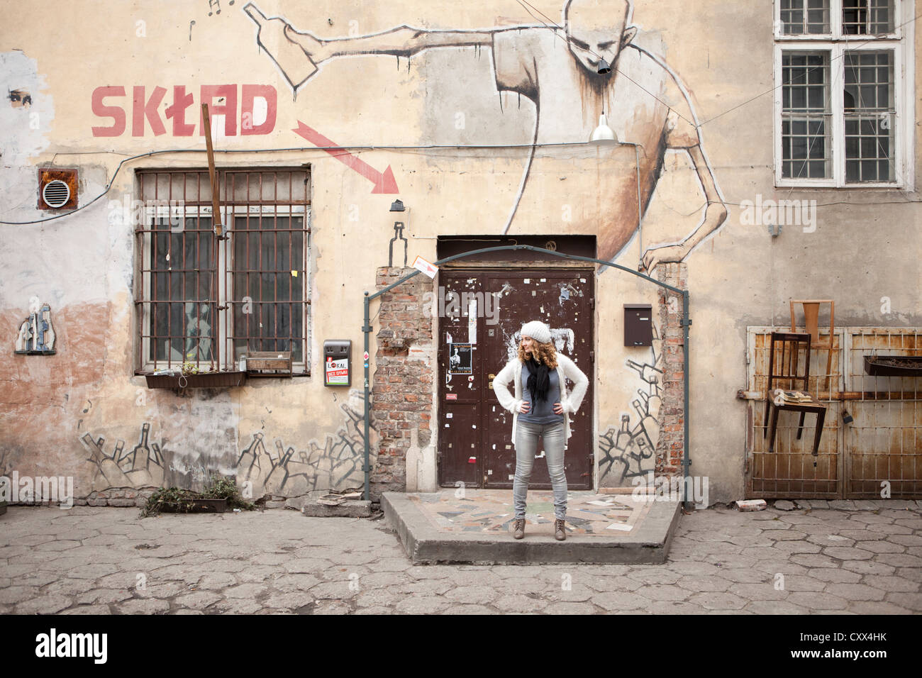 Sklad bar Club Graffiti Praga Warschau Polen Stockfoto