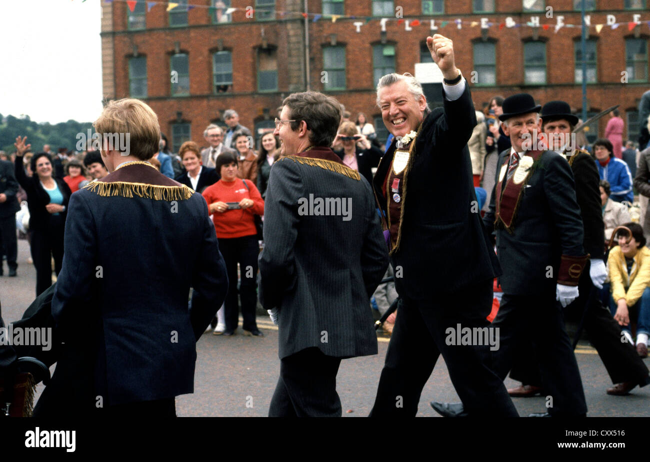 Eine jüngere Ian Paisley besucht die jährliche Lehrling jungen März Nordirland Derry Stockfoto