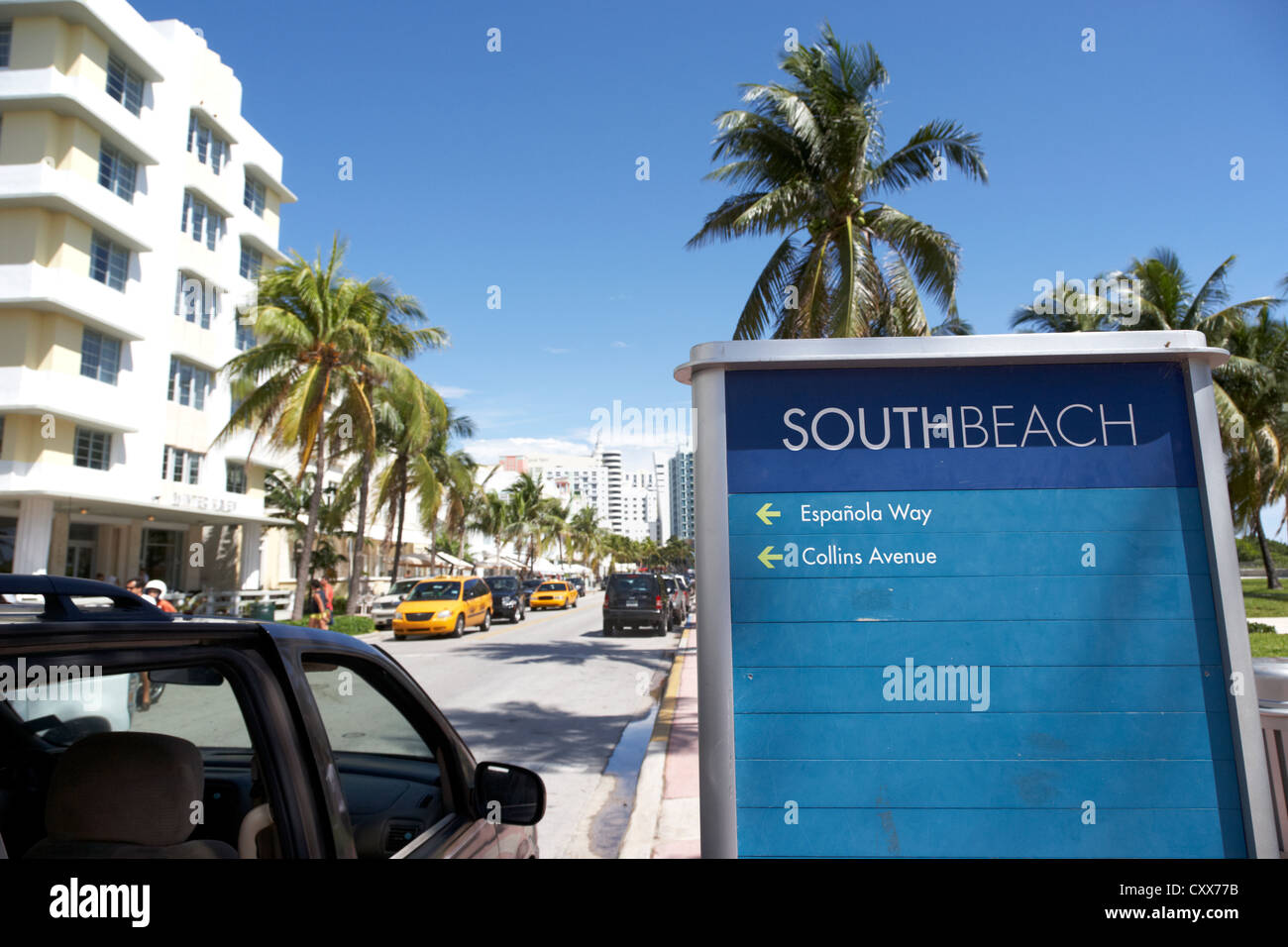Ozean fahren am frühen Morgen, Art-Deco-Viertel Miami south beach-Florida-usa Stockfoto