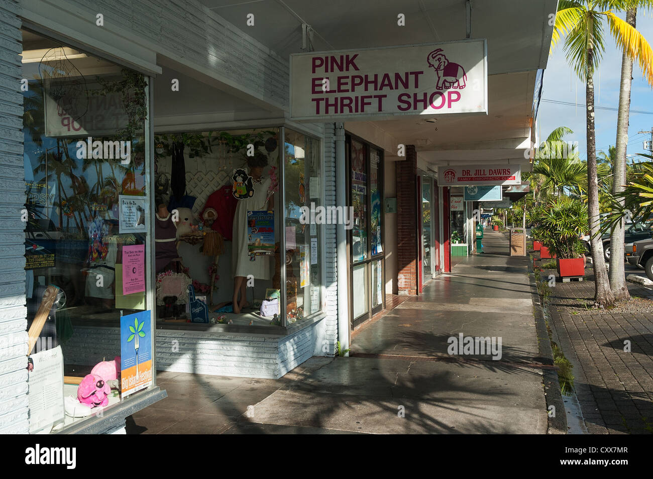 Elk284-2029 Hawaii, Hilo, Innenstadt Straßenszene Stockfoto