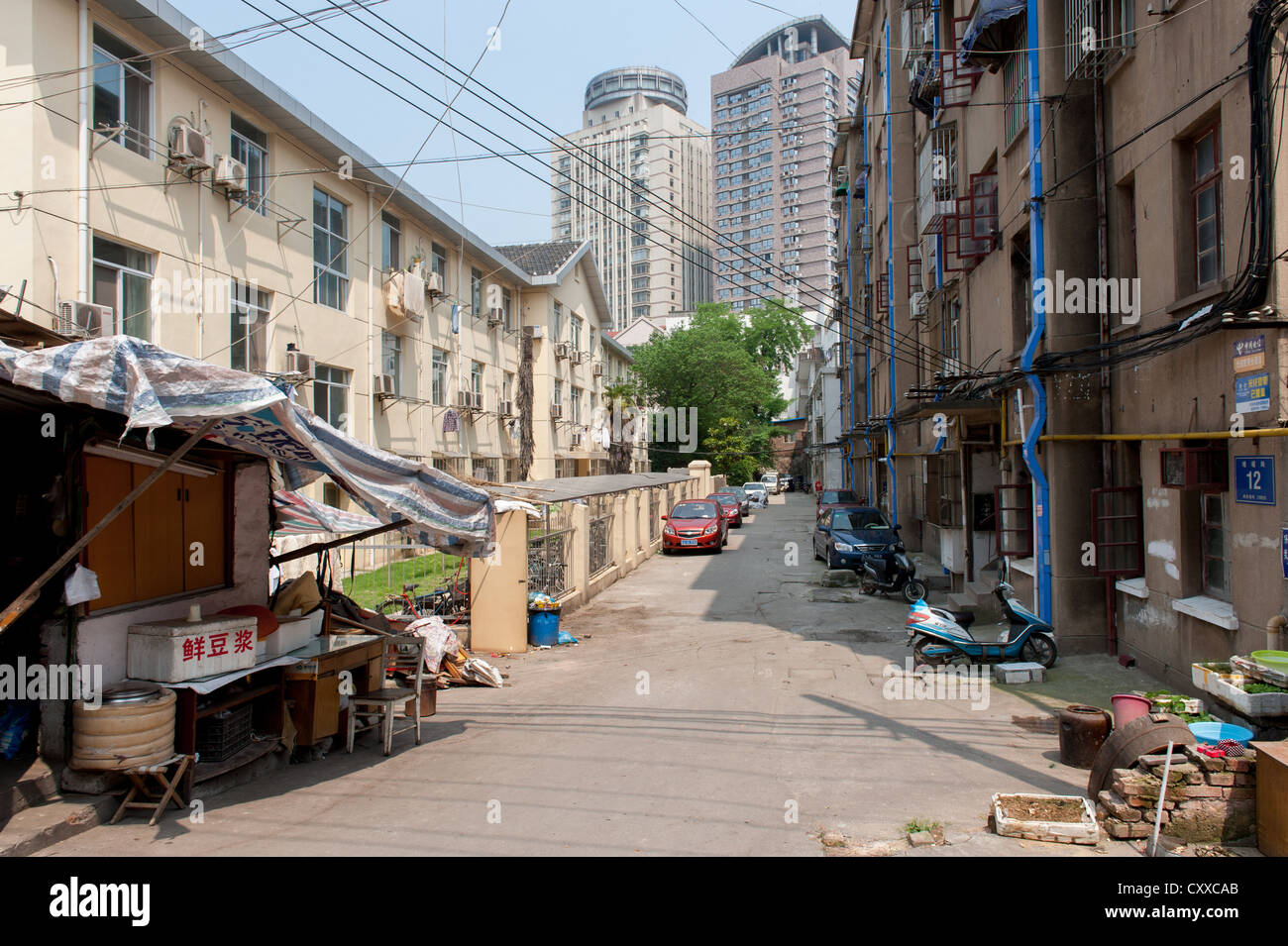 Nanjing, China. Blick auf die Straße südlich von Hunan Road. Stockfoto