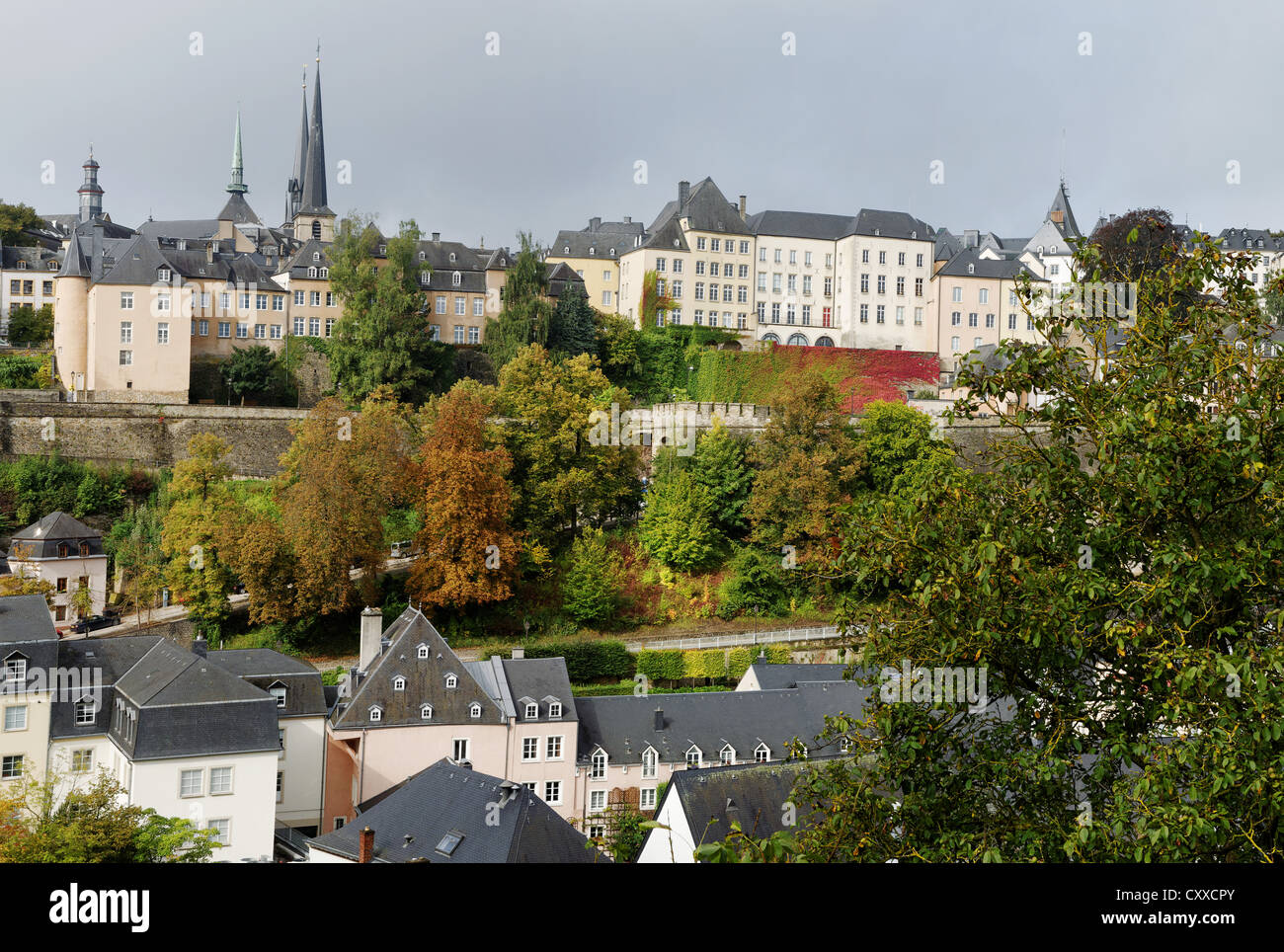 Ville Haute und Grund, Luxemburg-Stadt Stockfoto