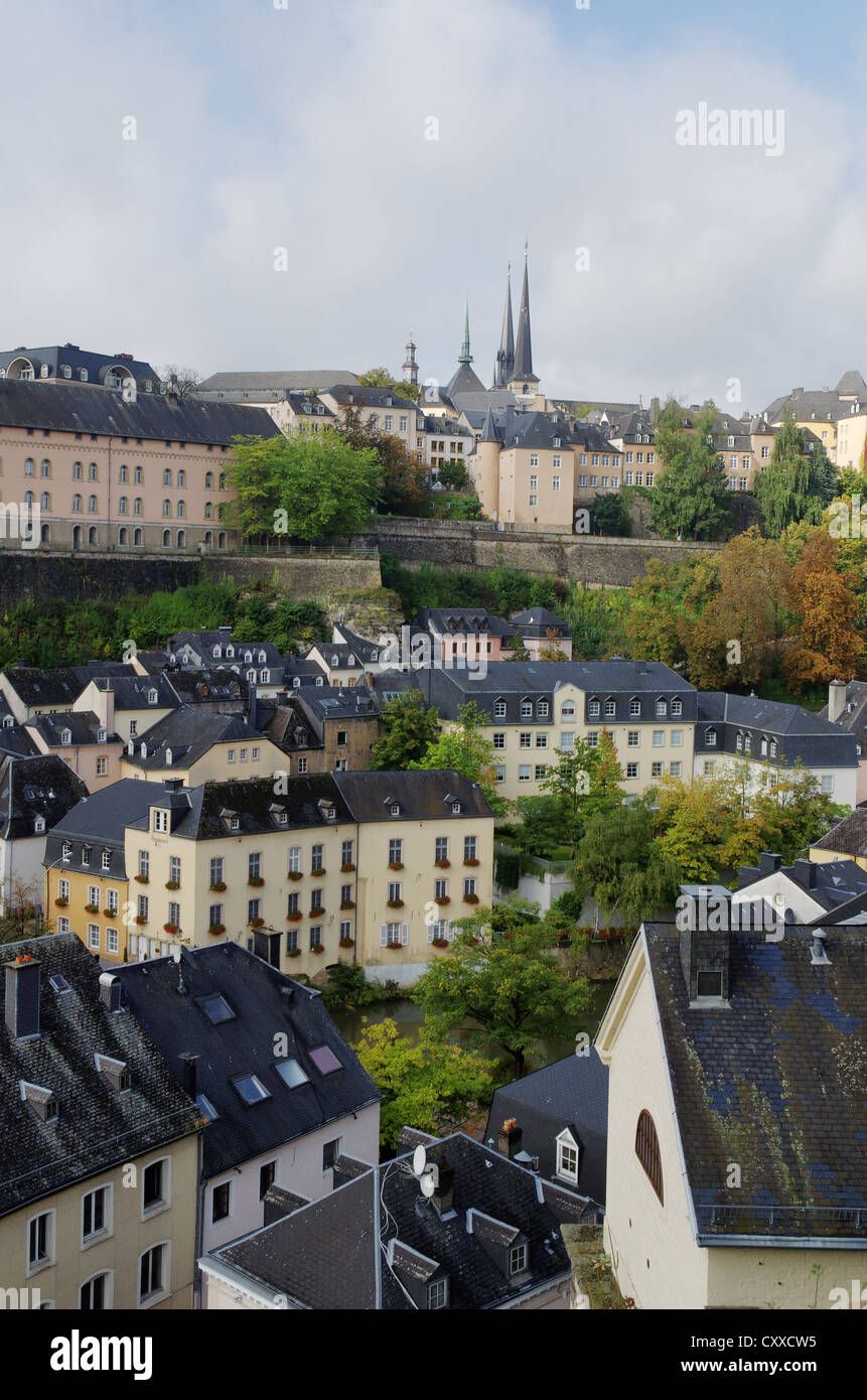 Ville Haute und Grund, Luxemburg-Stadt Stockfoto