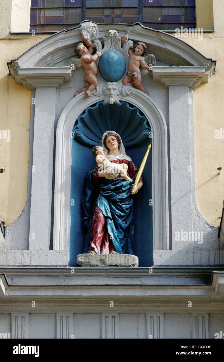Maria und Jesuskind, St-Jean-du-Grund, Luxemburg-Stadt Stockfoto