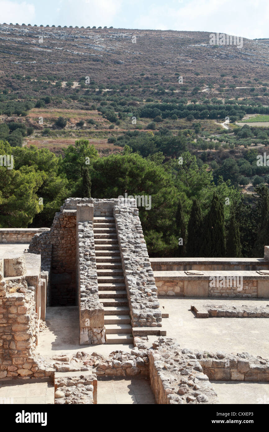 Treppe in der minoischen Tempel in Knossos Kreta Griechenland Stockfoto