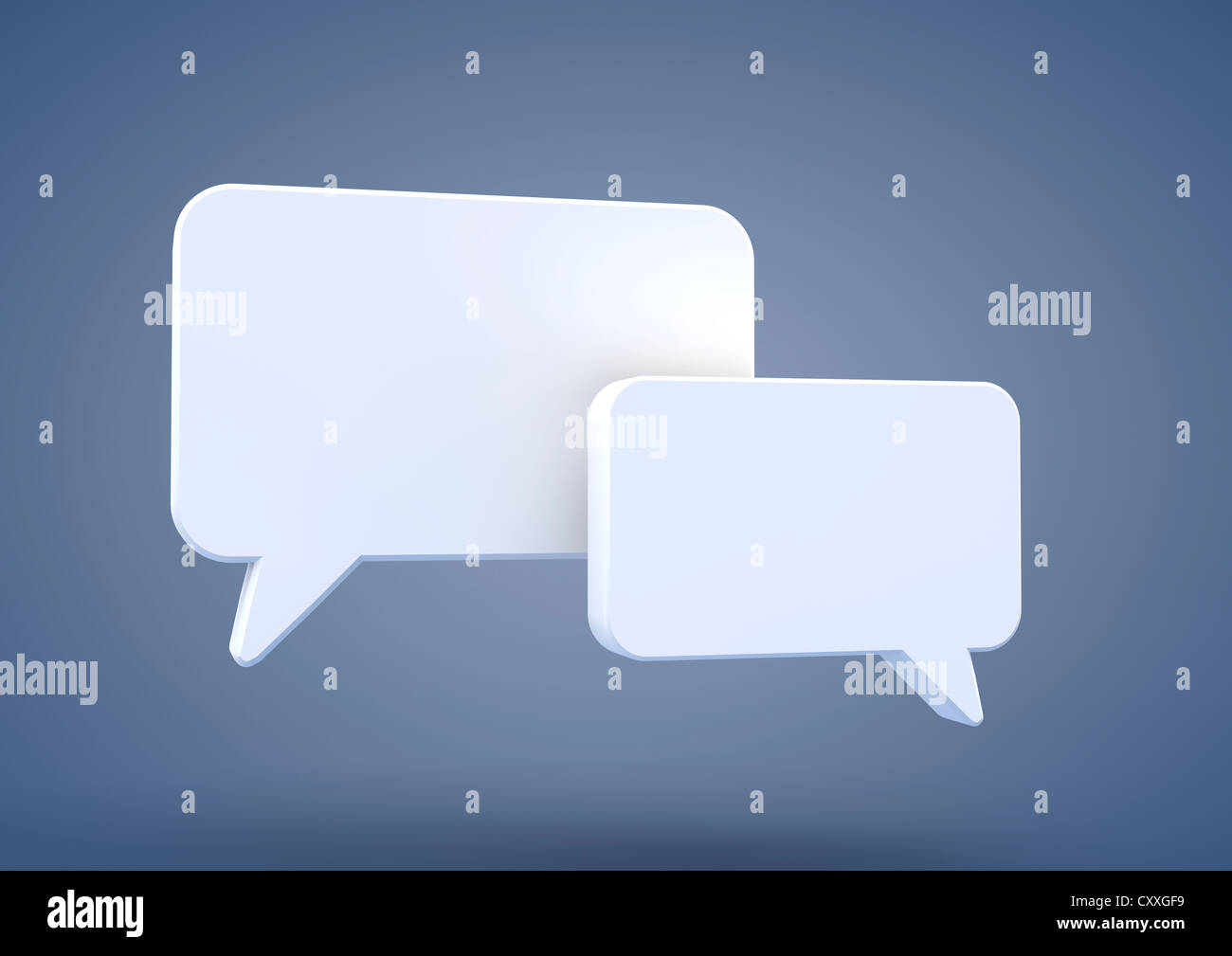 Leeren Sprechblasen, symbolisches Bild für Chat, 3D illustration Stockfoto Leeren Sprechblasen, symbolisches Bild für Chat, 3D illustration Stockfoto