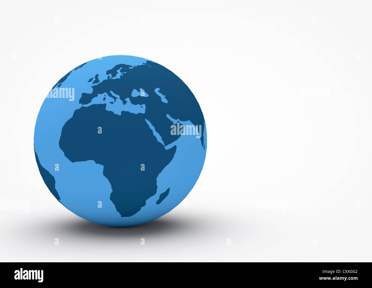 Globus zeigt Afrika und Europa, 3D illustration Stockfoto