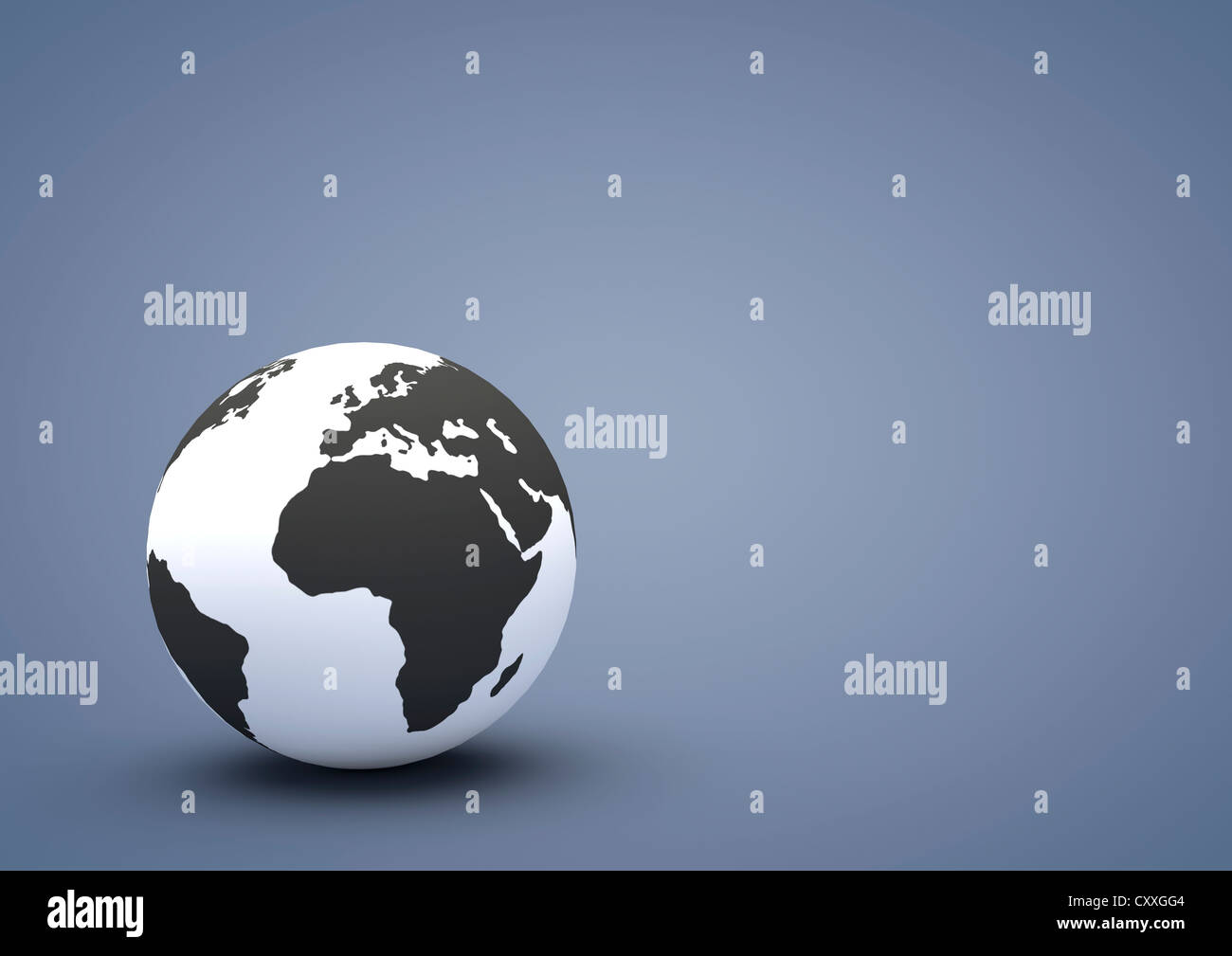 Globus zeigt Afrika und Europa, 3D illustration Stockfoto