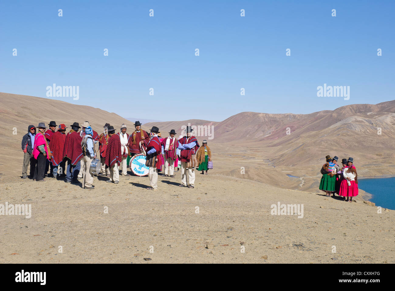 Zeremonie Aymara, die Pachamama Stockfoto
