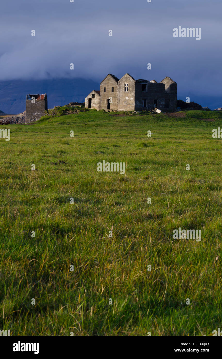 Verlassenen Bauernhof, Austurland, Island, Island, Osteuropa Stockfoto