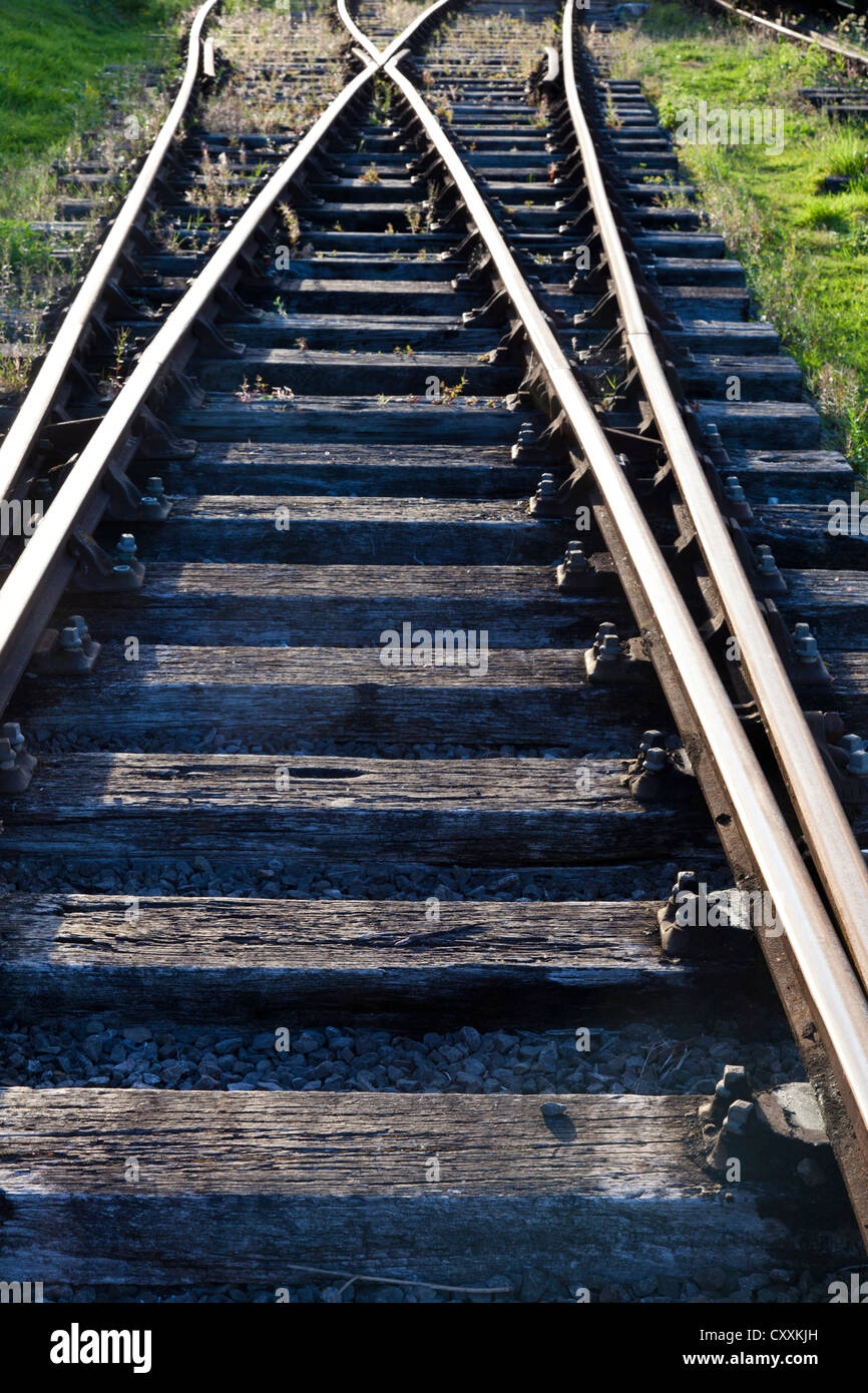 Alten Gleisanschluss neben Bristol Docks, Bristol, UK Stockfoto