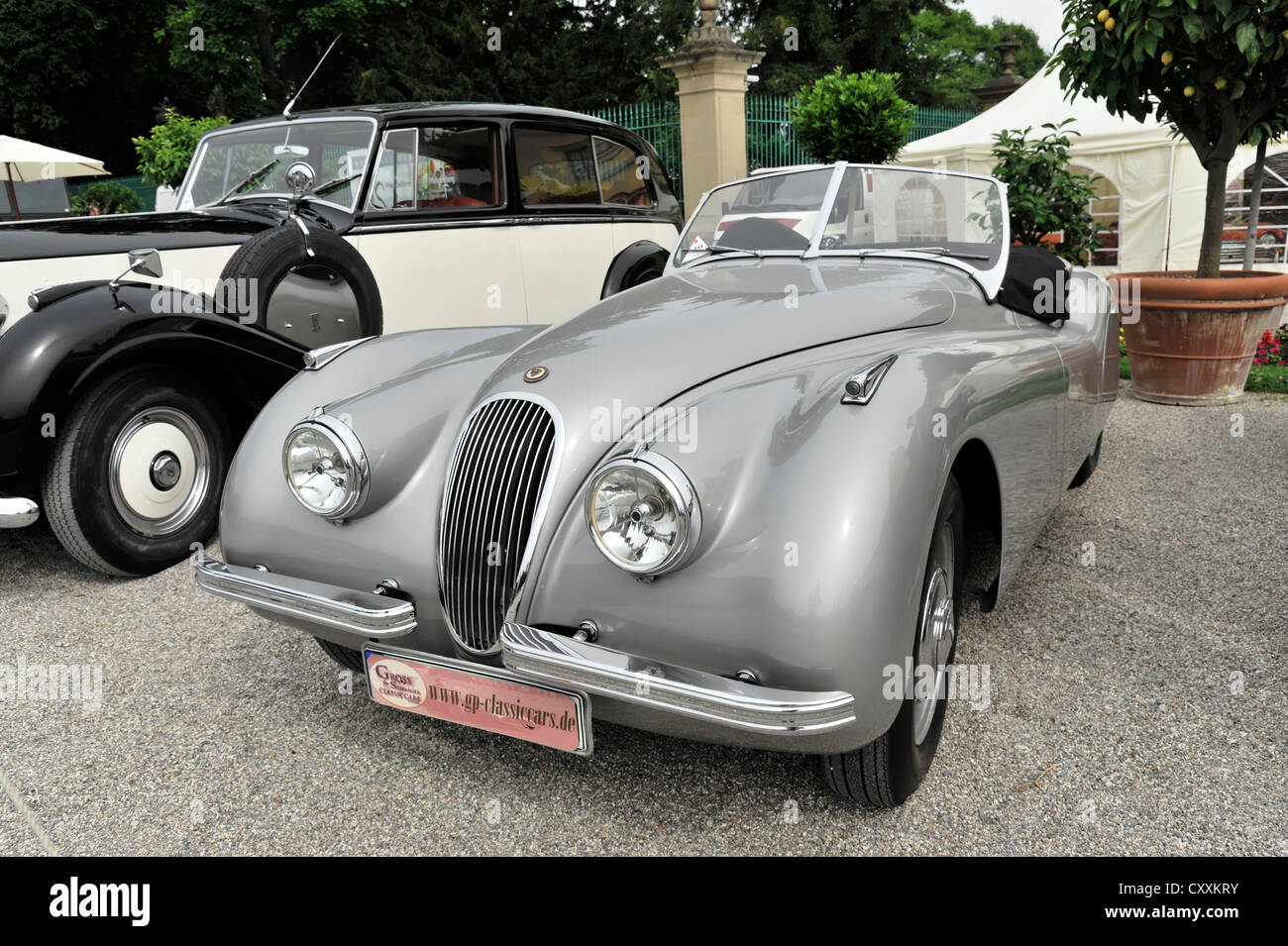 Jaguar XK 120 OTS, erbaut im Jahre 1952, Oldtimer, Retro Classics Meets Barock 2012, Ludwigsburg, Baden-Württemberg Stockfoto