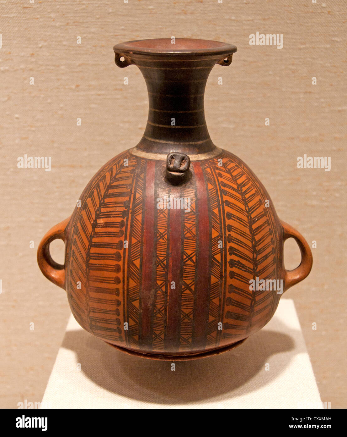 Lagerung Jar Aryballo15th – frühe 16. Peru Peru Inka Keramik 22 cm Stockfoto