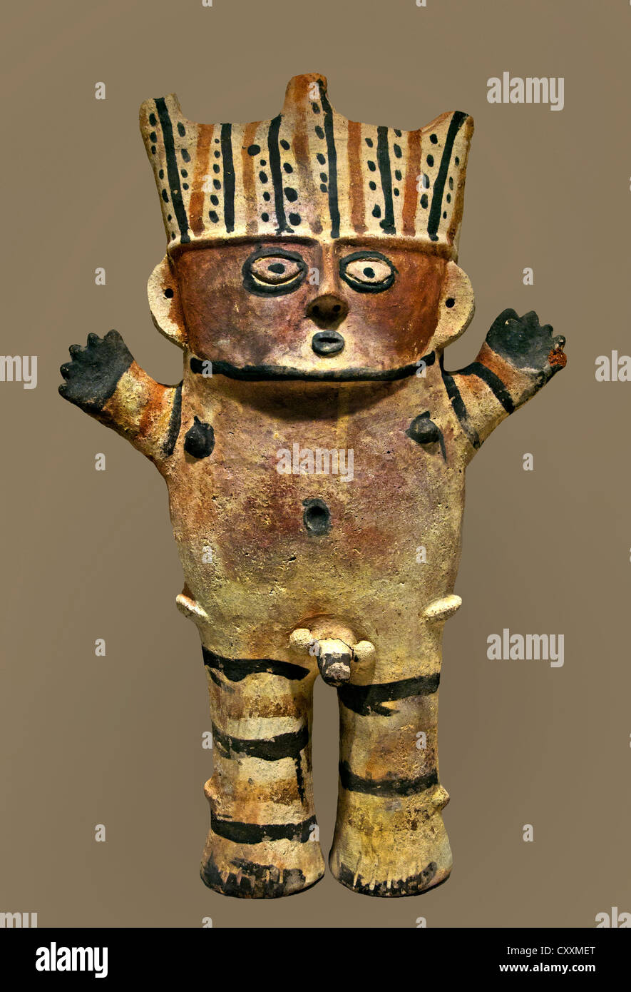 Männlichen Mann Abbildung 12. – 14. Jahrhundert Peru peruanischer Nackthund Keramik Stockfoto