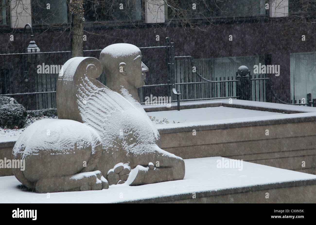 Ein leichter Schnee-Sturm Stäube Stadtzentrum von Birmingham mit Schnee in den späten Nachmittag. Stockfoto