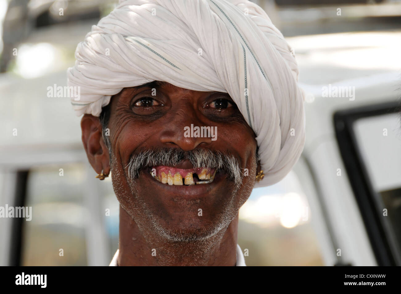 Indischer Mann, Porträt, Udaipur, Rajasthan, Nordindien, Asien Stockfoto