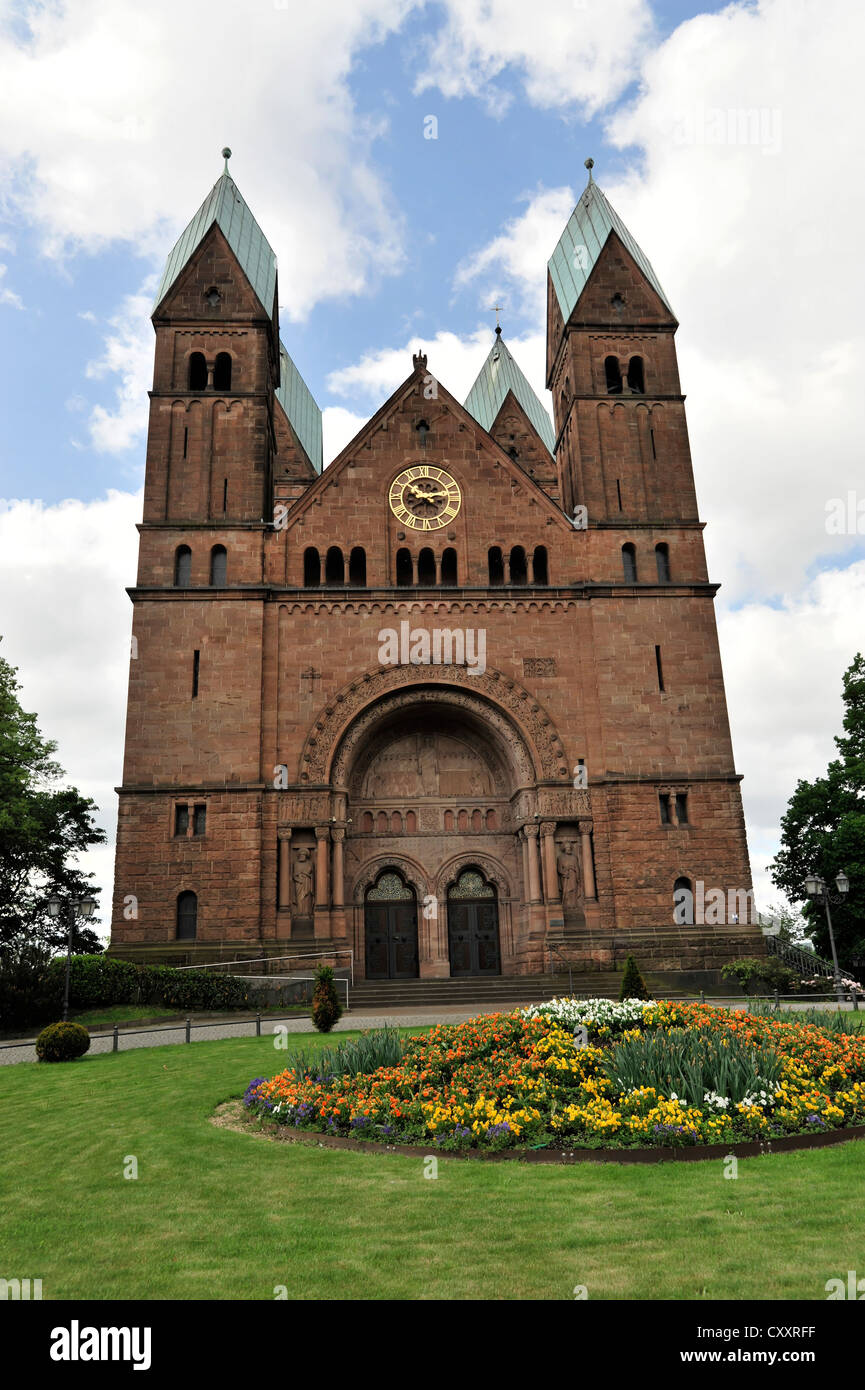 Erloeserkirche Kirche, Beginn der Bauarbeiten im Jahr 1903, Bad Homburg v. d. Hoehe, Hessen Stockfoto