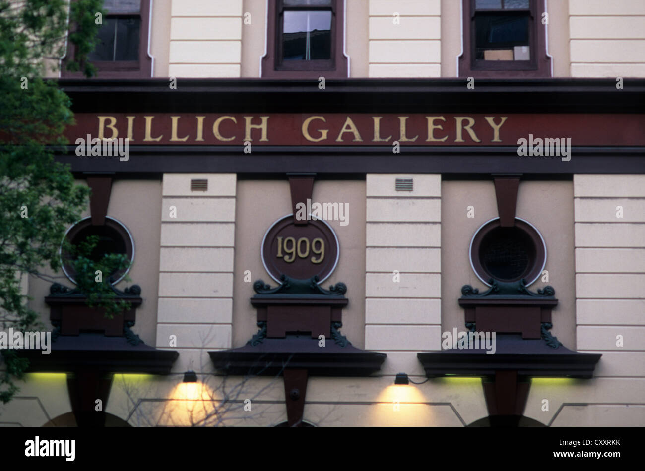 Australien, Sydney, the Rocks, Kunsthandlung, Galerie "Billich", einer der vielen gehobenen Kunstläden in den Felsen. Stockfoto
