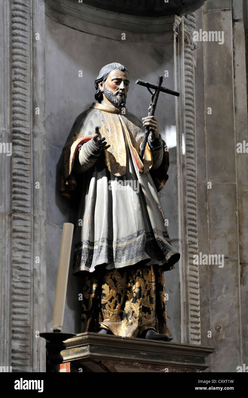 Statue eines Heiligen, Skulptur, Catedral Nueva, neuer Dom, Baubeginn im Jahre 1722, Cádiz, Andalusien, Spanien, Europa Stockfoto