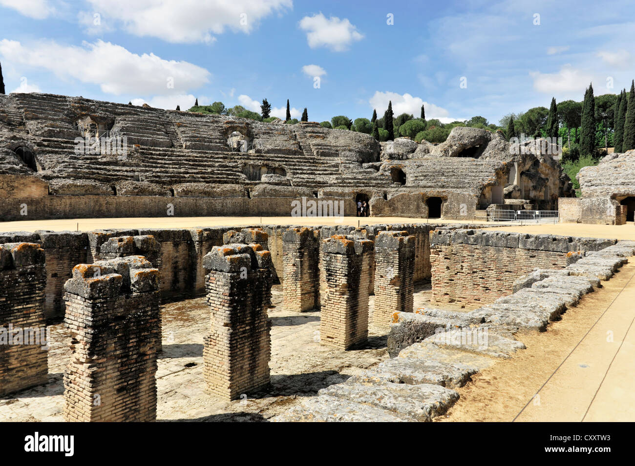 Amphitheater, römischen Ruinen von Itálica, Santiponce, Sevilla Provinz
