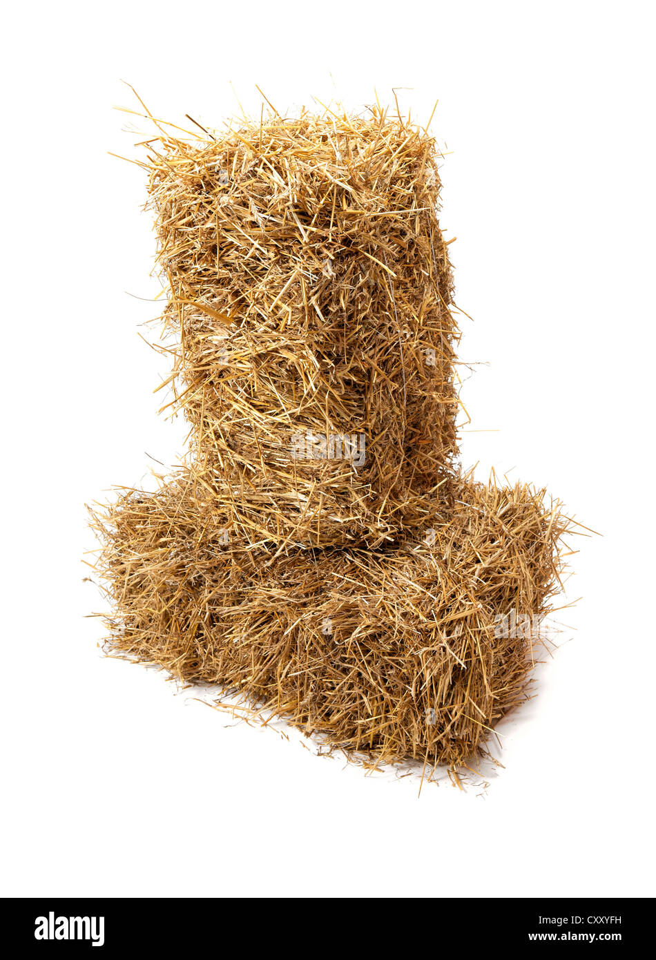 Studioaufnahme von Heu, isoliert auf weiss. Stockfoto