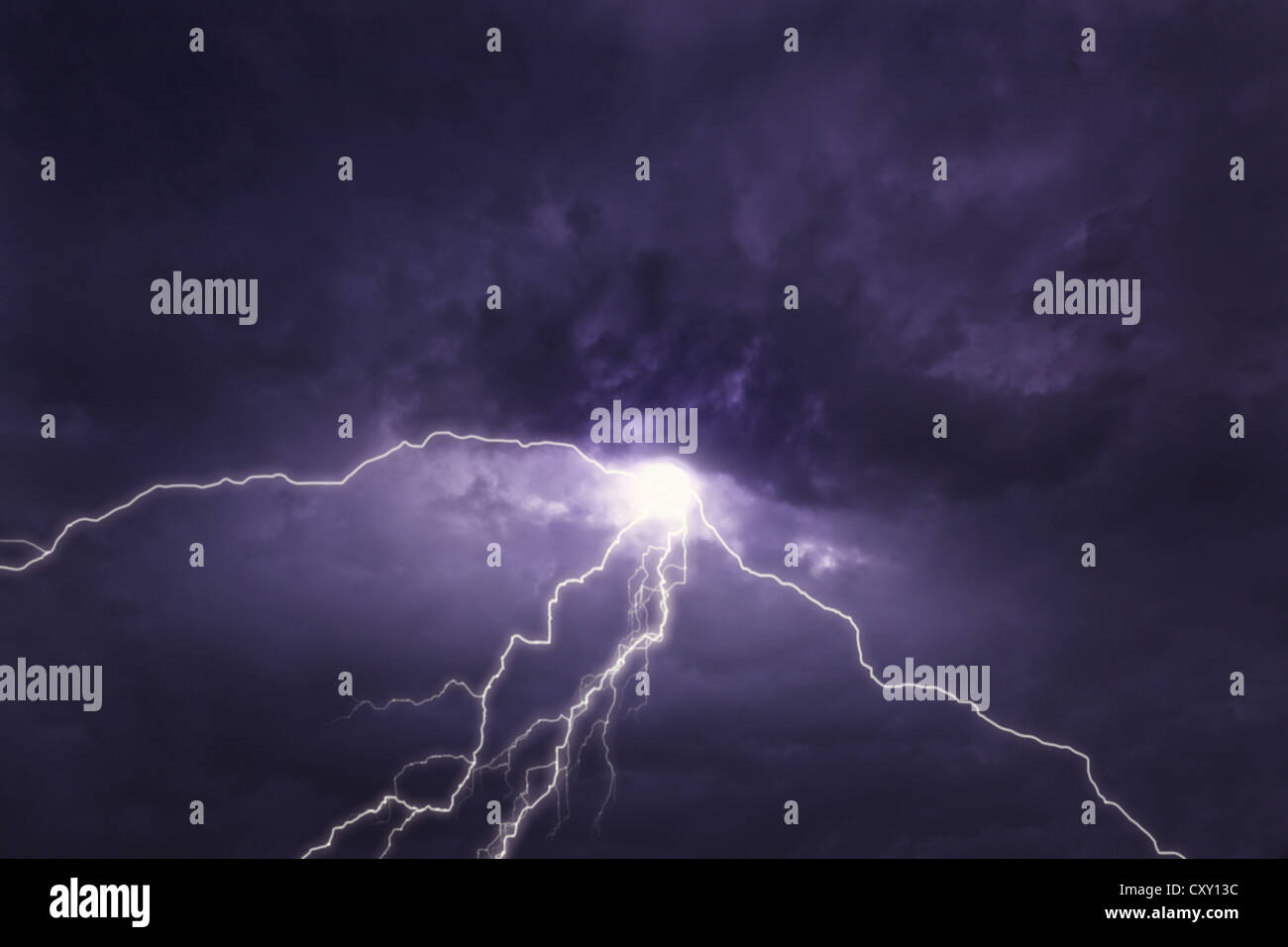 Gewitter, Blitz, Himmel, Wolken, Nacht Stockfoto