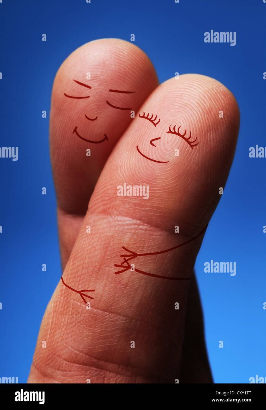 Finger-Menschen in der Liebe Stockfoto