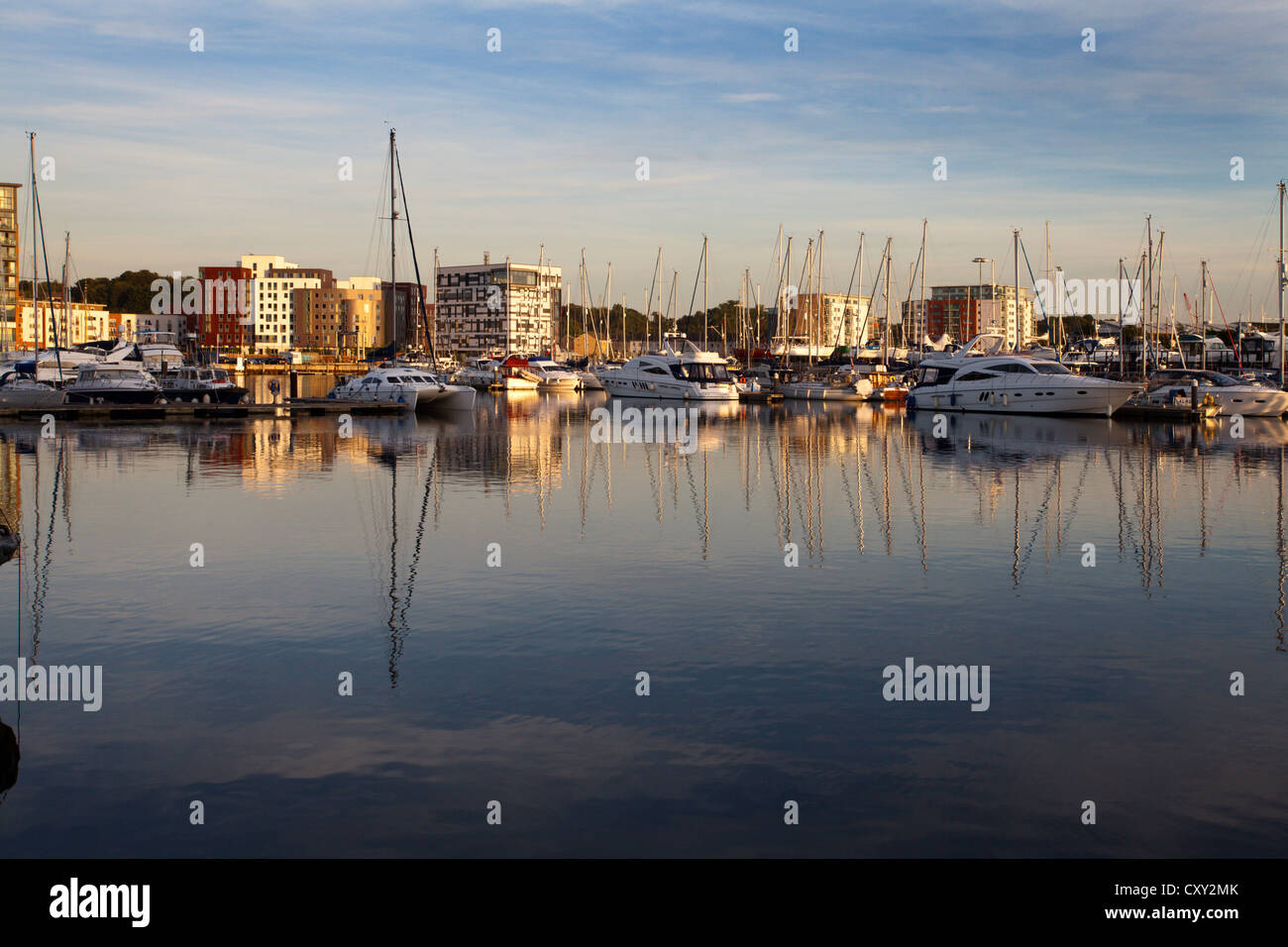 Ipswich Marina bei Sonnenuntergang Ipswich Suffolk England Stockfoto