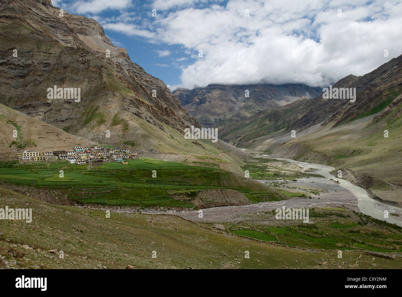 Dorf von Schlamm in den Pin Valley, Spiti, Nordindien Stockfoto