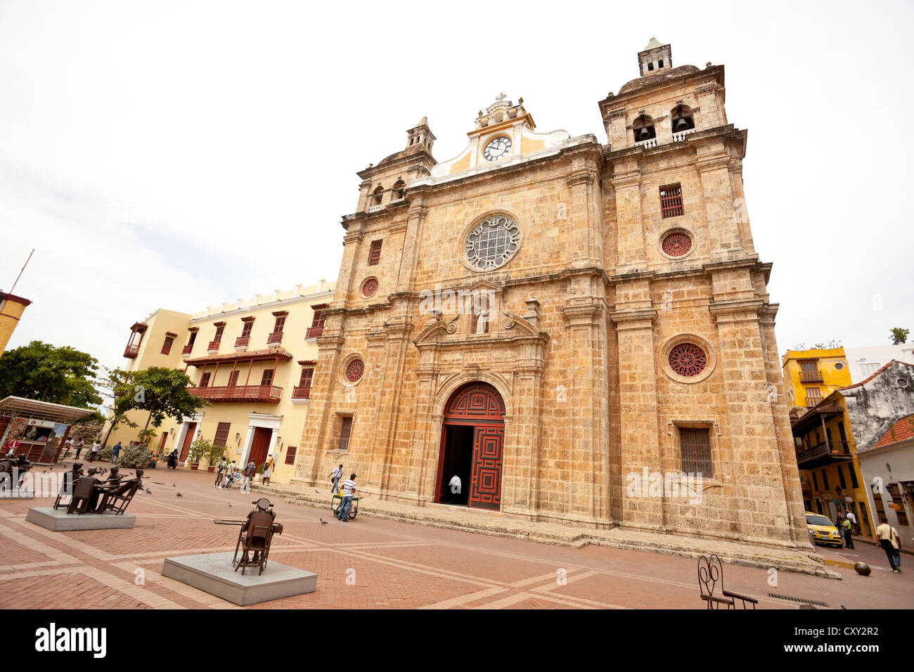 Iglesia San Pedro Claver, Cartagena de Indias, Kolumbien. Stockfoto