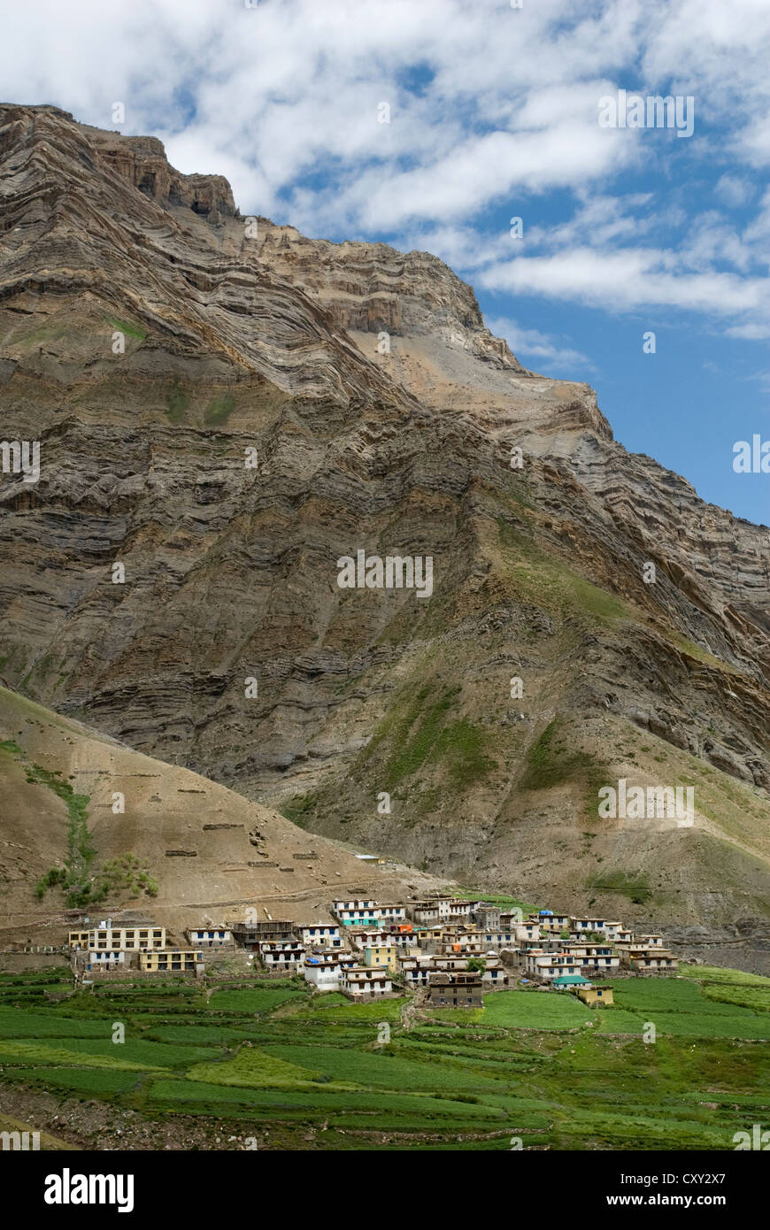 Dorf von Schlamm in den Pin Valley, Spiti, Nordindien Stockfoto