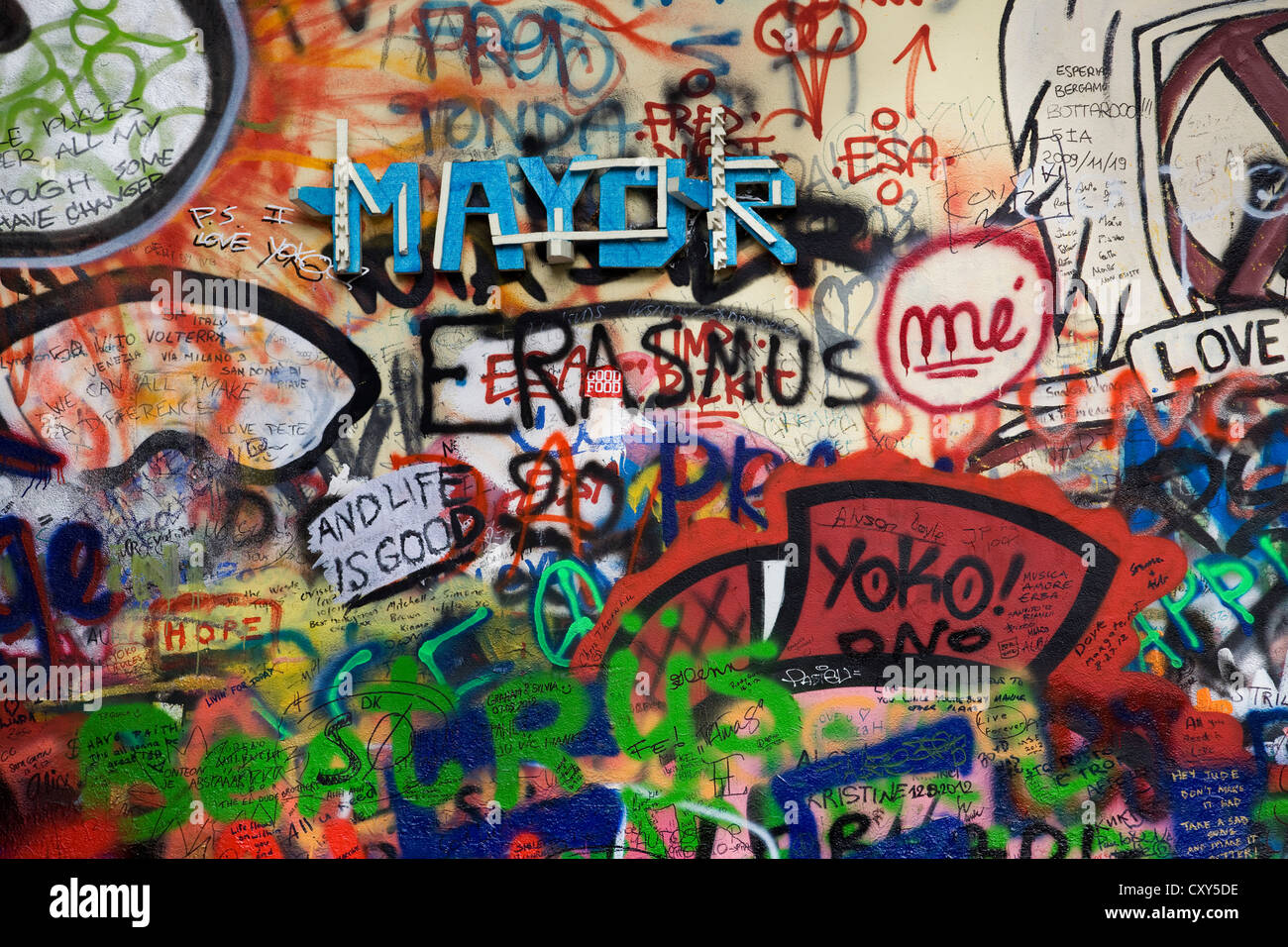 John-Lennon-Mauer in Prag Tschechische Republik Stockfoto