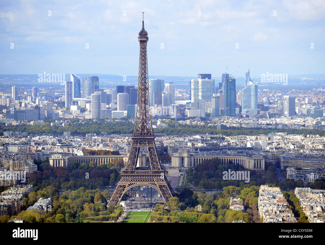 Eiffelturm, der Eiffelturm und Geschäftsviertels von Paris, Frankreich Stockfoto